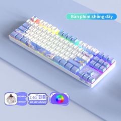 Bàn phím cơ ONIKUMA Basic Cat Candy | LED RGB | Hotswap 87 Phím (không dây)