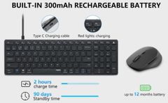 Combo bàn phím chuột không dây RAPOO 9050M Multi-mode