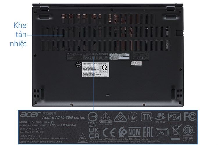 Laptop Gaming Acer Aspire 7 A715-76G-59MW | i5-12450H | Ram 8GB | SSD 512GB | VGA RTX2050 4GB | 15.6 icnh | FHD | Win11