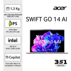 Laptop Acer  Swift Go 14 SFG14-73-71ZX | U7 155H | Ram 16GB | SSD 512GB | 14 inch | 2.8K IPS | BẠC