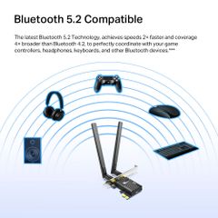 Card wifi Bluetooth Archer TX55E AX3000 Wi-Fi 6 Bluetooth 5.2 PCIe Adapter