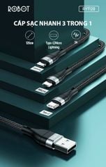 Cáp sạc 3in1 ROBOT RYT120 Lightning/Type-C/Micro USB