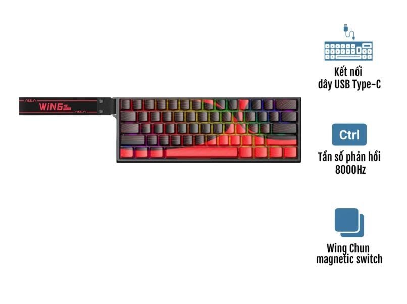 Bàn phím cơ Gaming AULA WIN60HE MAX có dây