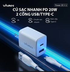 Cốc sạc VIVAN 20IIU