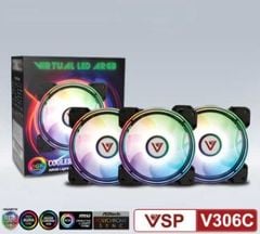 Bộ Fan Case VSP V306C ARGB 12cm Pack 3 Fan (Hub + Remote)