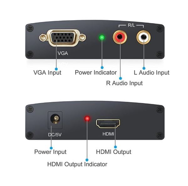 Bộ chuyển VGA - HDMI (sắt có Audio)