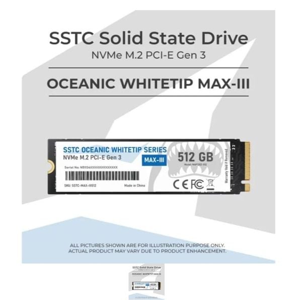 SSD SSTC Oceanic Whitetip NVMe M.2 MAX-III 512GB (Gen 3)