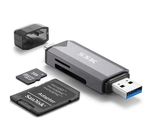 Đầu đọc thẻ nhớ đa năng SSK SCRM390 TypeC & USB 3.0