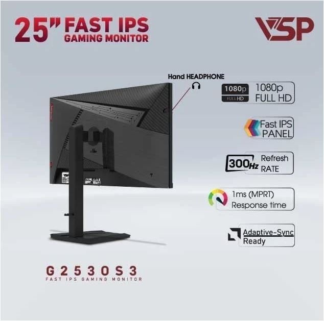 Màn hình VSP Gaming G2530S3 FHD IPS 300Hz 25 inch