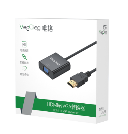 Cáp chuyển VEGGIEG HDMI ra VGA màu đen V-Z612