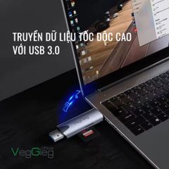 Đầu Đọc Thẻ Nhớ VC305 Veggieg - 2 Đầu Type-C Và USB 3.0