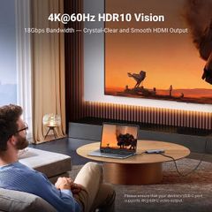 Hub USB-C 9 in 1 CM498 HDMI 4K 60Hz, RJ45 1Gbps, USB 3.0, SD TF with PD 100W Ugreen 15375