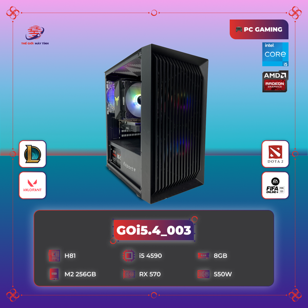 PC GAMING GOi5.4_003 | H81 | Core i5 4590 | DDR3 8GB |  SSD M2 NVMe 256GB | RX 570 | 550W