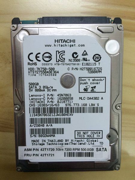 HDD Laptop Hitachi 500GB