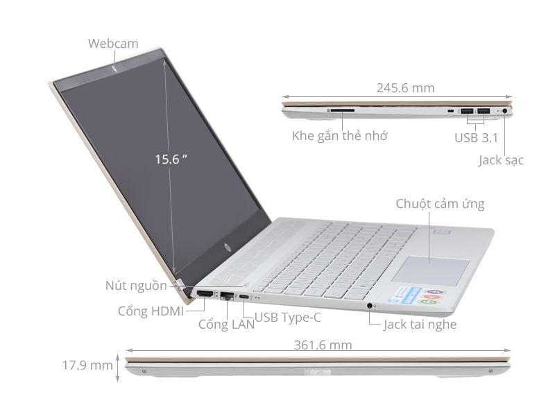 Laptop HP Pavilion 15-cs2034TU | i5 8250U | 8GB | SSD 128GB | 15.6 inch FHD
