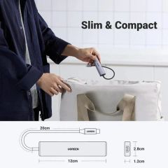 Hub USB Type-C 5 trong 1 ra HDMI 4K@30Hz, USB 2.0, USB 3.0, Sạc PD 100W Ugreen 15495