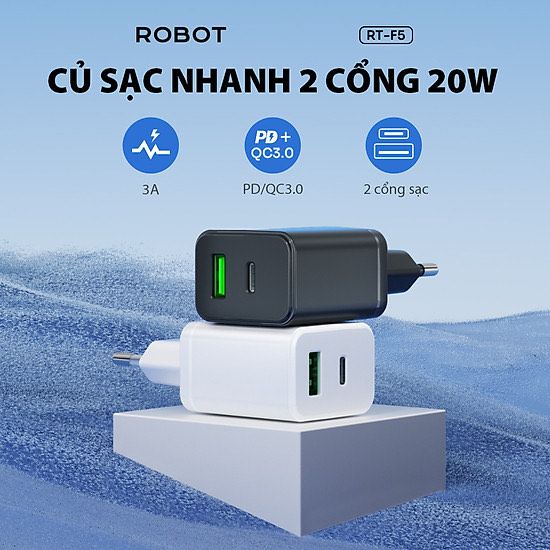 Cóc Sạc Nhanh ROBOT 20W RTF5