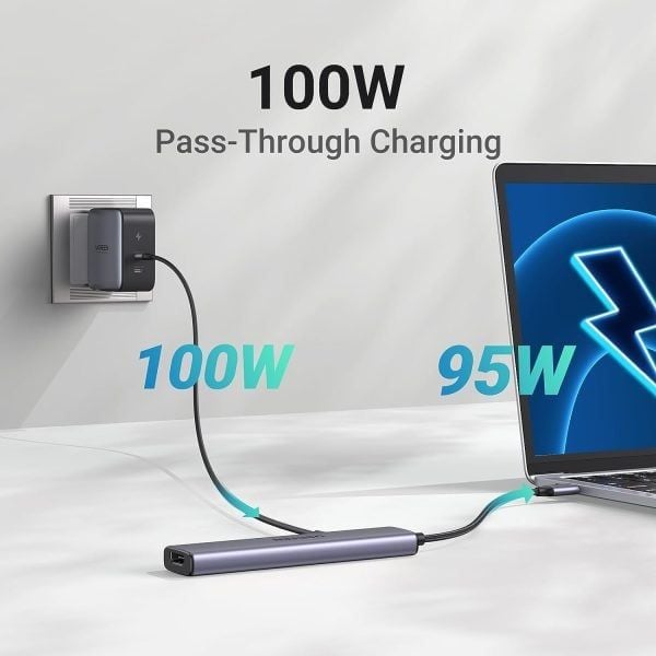 Hub USB Type-C 5 trong 1 ra HDMI 4K@30Hz, USB 2.0, USB 3.0, Sạc PD 100W Ugreen 15495