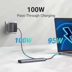 Hub USB Type-C 5 trong 1 ra HDMI 4K@30Hz, USB 2.0, USB 3.0, Sạc PD 100W Ugreen 15495