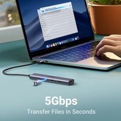 Hub USB Type-C 5 trong 1 ra HDMI 4K@30Hz, USB 2.0, USB 3.0, Sạc PD 100W Ugreen 15495