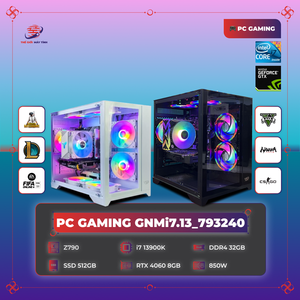 PC GAMING GNMi7.13_791640 | Z790 | i7 13900K | DDR4 32GB | SSD 512GB | RTX 4060 8GB | 850W