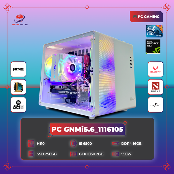 PC GAMING GNMi5.6_1116105 | H110 | i5 6500 | DDR4 16GB | SSD 256GB | GTX 1050 2GB | 550W