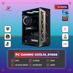 PC GAMING GOi3.10_511658 | H510 | Core i3 10100F | DDR4 16GB | SSD M2 NVMe 256GB | RX580 8GB | 550W