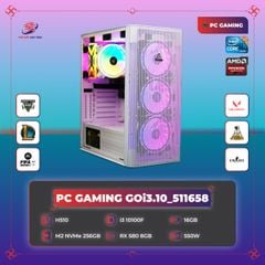 PC GAMING GOi3.10_511658 | H510 | Core i3 10100F | DDR4 16GB 3200MHz | SSD M2 NVMe 256GB | RX580 8G | 550W