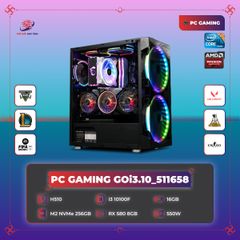 PC GAMING GOi3.10_511658 | H510 | Core i3 10100F | DDR4 16GB 3200MHz | SSD M2 NVMe 256GB | RX580 8G | 550W