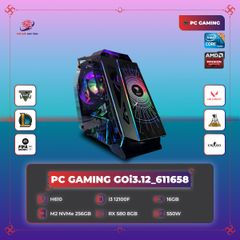 PC GAMING GOi3.12_611658 | H610 | Core i3 12100F | DDR4 16GB 3200MHz | SSD M2 NVMe 256GB | RX580 8G | 550W