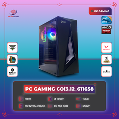 PC GAMING GOi3.12_611658 | H610 | Core i3 12100F | DDR4 16GB 3200MHz | SSD M2 NVMe 256GB | RX 580 8G | 550W