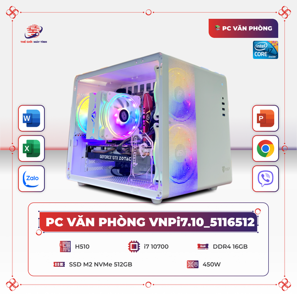 PC VĂN PHÒNG VNPi7.10_5108128 | i7 10700 | RAM 16GB | SSD 512GB | V212