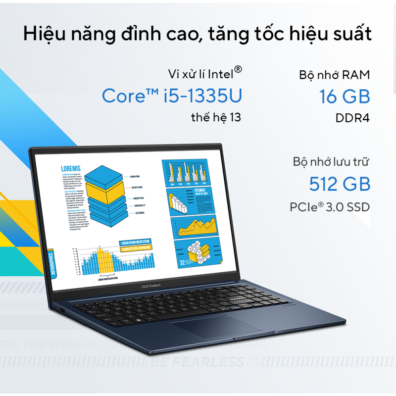 Laptop Asus Vivobook X1404ZA | i5 1235U | 16GB | 512GB | 14 inch FullHD | Bạc