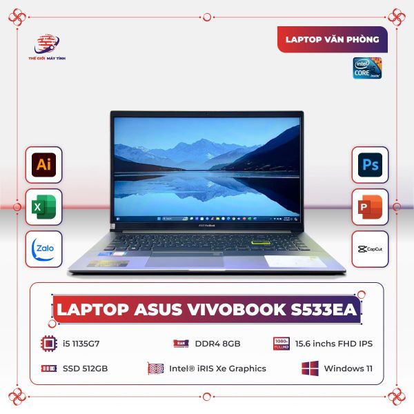 Laptop ASUS VivoBook S533EA | Core i5 1135G7 | 8GB | SSD 512GB | 15.6inch FHD | Xe Graphics