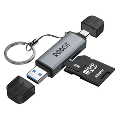 Đầu Đọc Thẻ Nhớ ROBOT CR202S - 2 Đầu Type-C Và USB 3.0