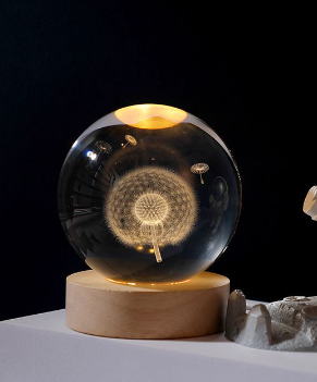 Đèn ngủ bóng thủy tinh hoa bồ công anh