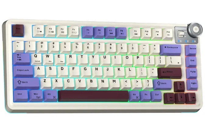 Bàn phím cơ Gaming 3 MODE AULA AU75 (Phiên bản màu Tím+Be+Đỏ)