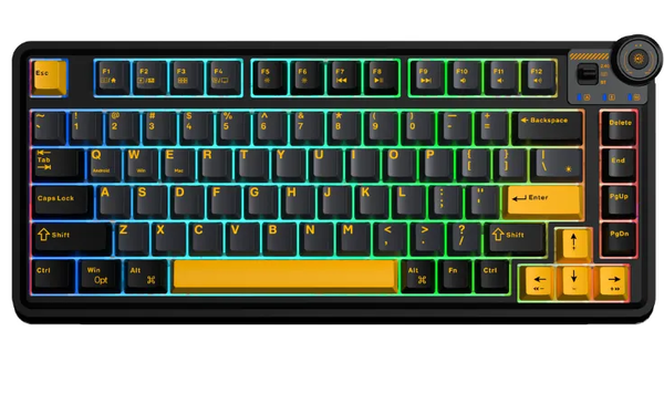 Bàn phím cơ GAMING 3 MODE AULA AU75 (Phiên bản màu Đen+xám+cam)