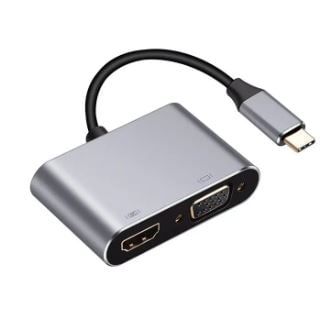Cáp chuyển TYPE C - VGA+HDMI