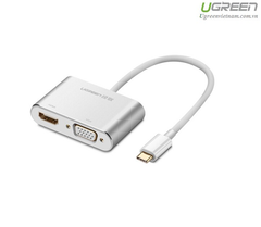 Cáp chuyển đổi USB type-C to HDMI và VGA chính hãng Ugreen 50317