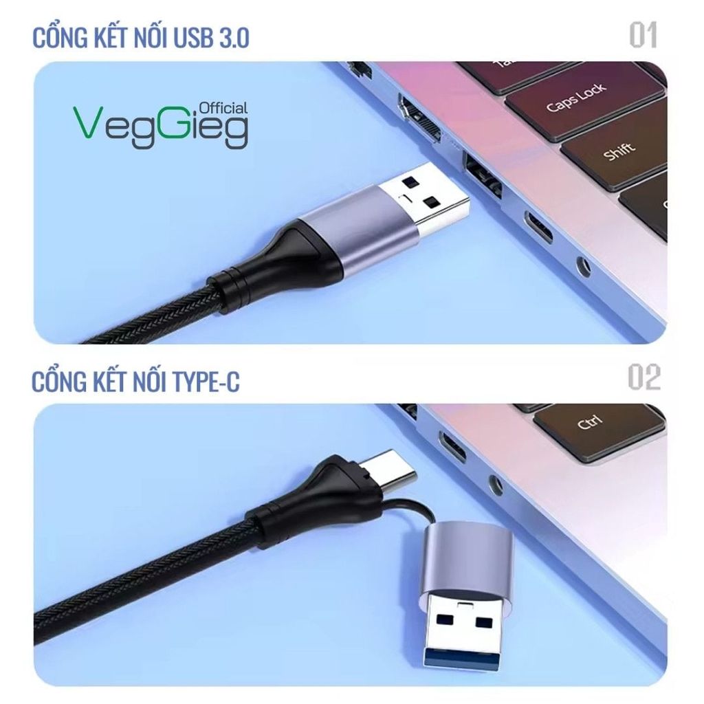 Cáp chuyển VegGieg HDMI ra USB 3.0/USB Type C V-Z632