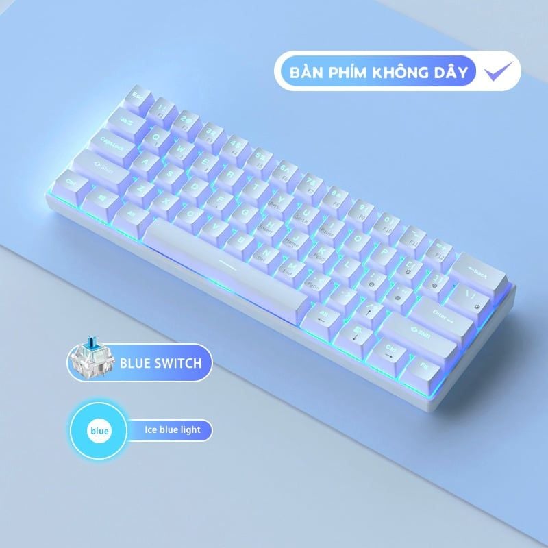 Bàn phím cơ Bluetooth ONIKUMA  Royal Kludge RK61 RGB HOTSWAP 61 phím kết nối 3 chế độ Có dây/Receiver 2.4G