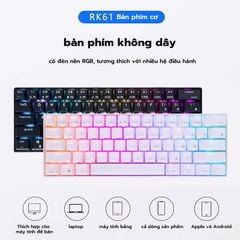 Bàn phím cơ Bluetooth ONIKUMA  Royal Kludge RK61 RGB HOTSWAP 61 phím kết nối 3 chế độ Có dây/Receiver 2.4G