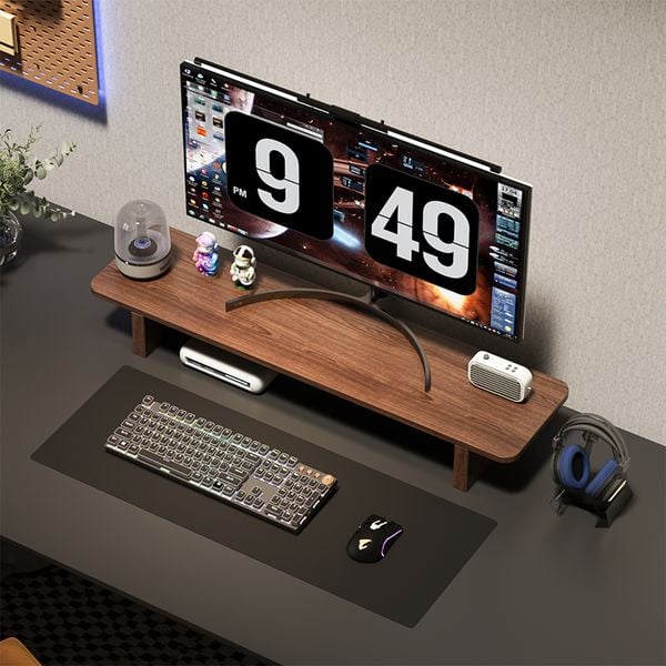Kệ gỗ decor bàn máy tính
