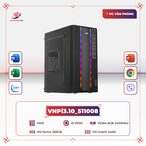 VNPi3.10_511008 | H510 | Core i3 10100 | DDR4 8GB | SSD 256GB | HD Intel 4400