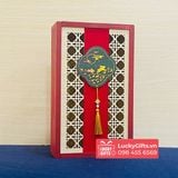  Hộp gỗ đựng 3 bánh trung thu 1 rượu 2025 hồng thố - LuckyGifts 