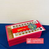  Hộp gỗ đựng 3 bánh trung thu 1 rượu 2025 hồng thố - LuckyGifts 