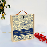  Hộp gỗ thông đựng rượu, quà Tết hoa khai phú quý 