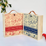  Hộp gỗ thông đựng rượu, quà Tết hoa khai phú quý 