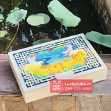  Hộp gỗ đựng 6 bánh trung thu 2025 thu cúc - LuckyGifts 